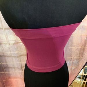 Express cropped tube top in pink